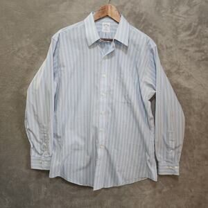 Brooks Brothers 346 Striped Shirt Men 16 1/2 Blue/Red/White